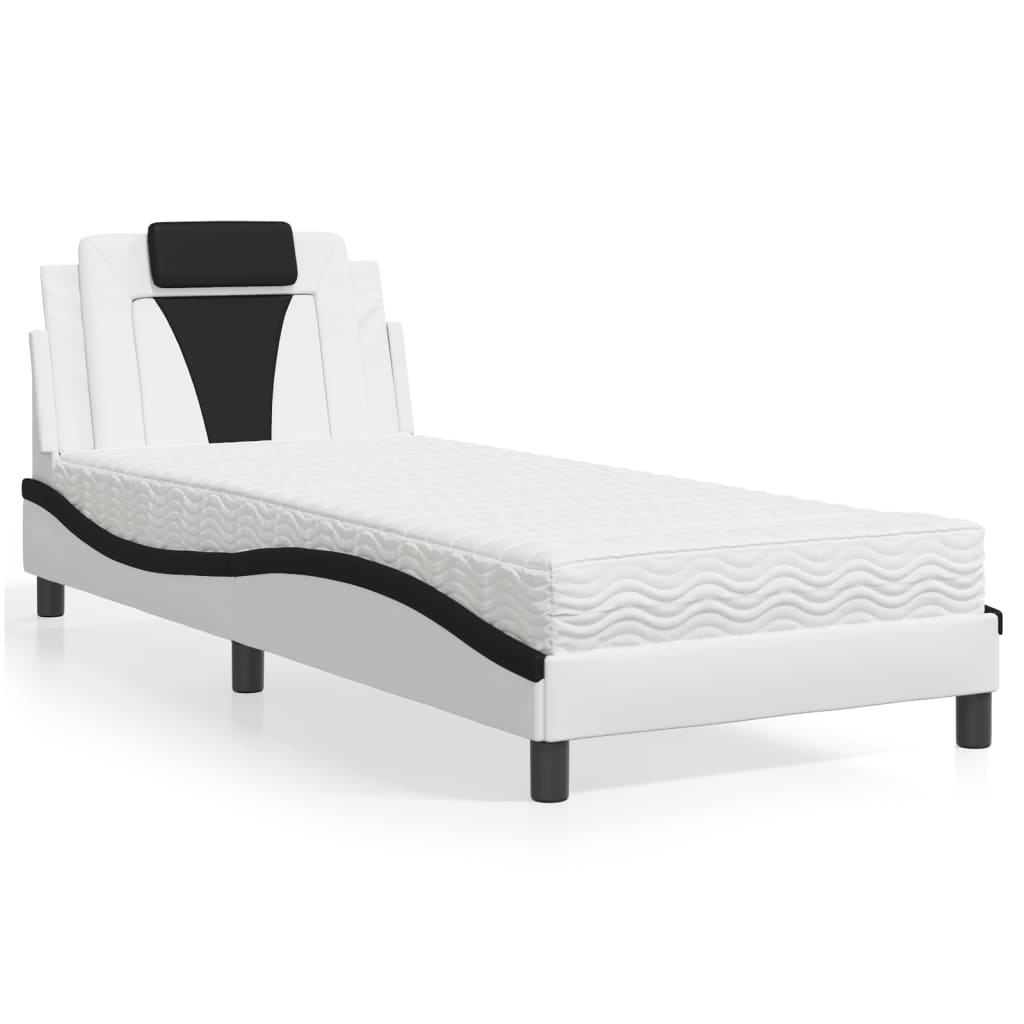 vidaXL Bett "Viana" mit Matratze Schwarz 80x200 cm Kunstleder