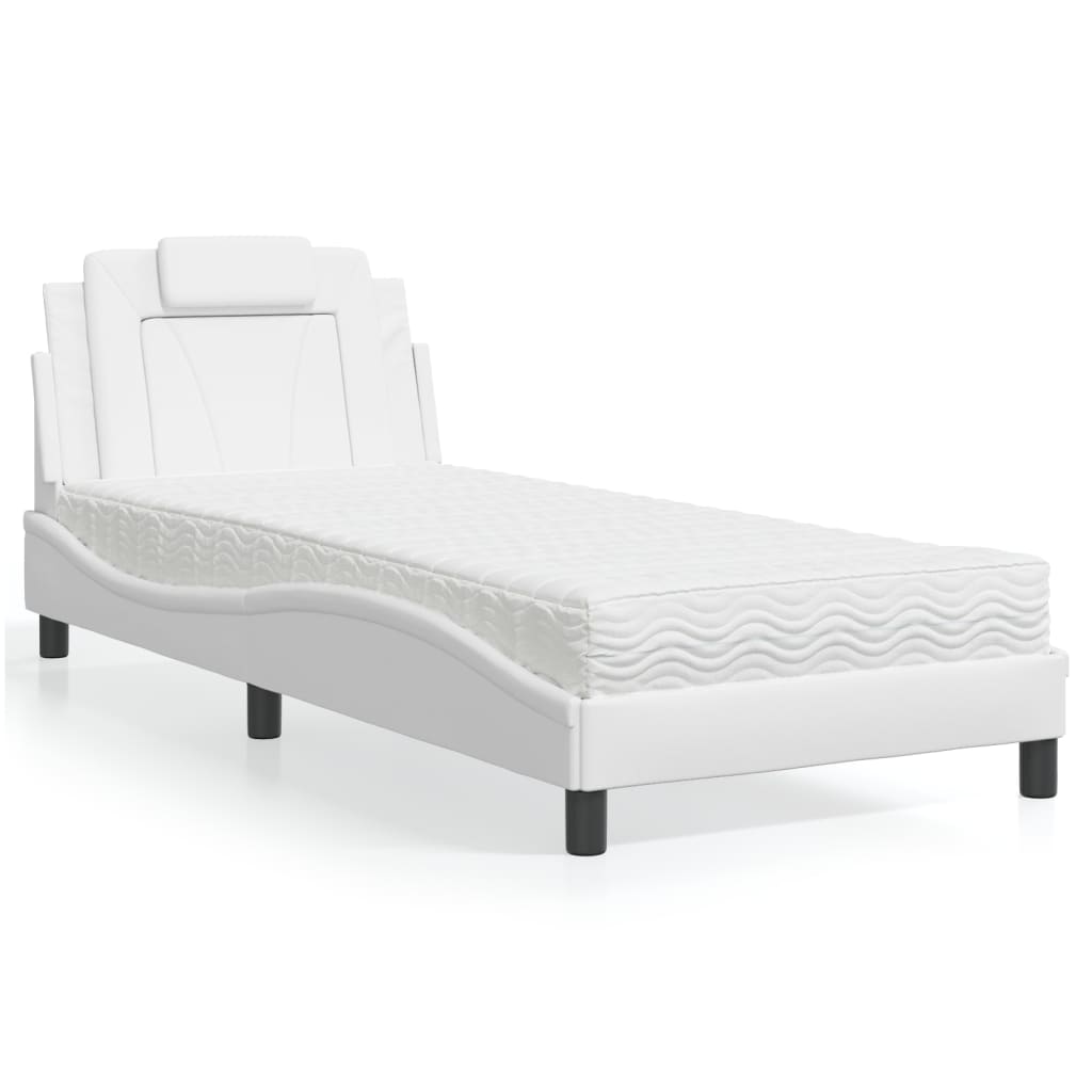 Bett "Viana" mit Matratze Schwarz 80x200 cm Kunstleder
