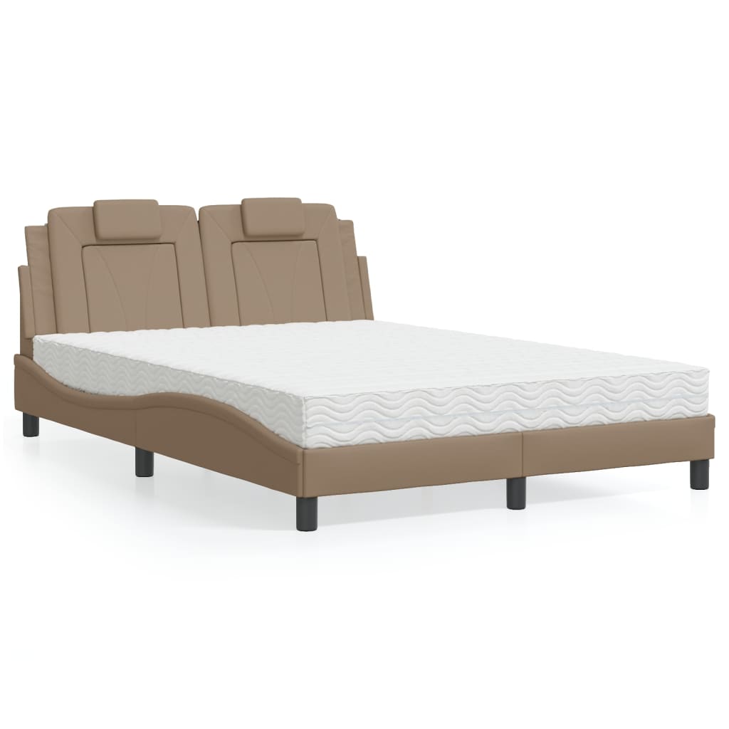 vidaXL Bett "Viana" mit Matratze Schwarz 80x200 cm Kunstleder