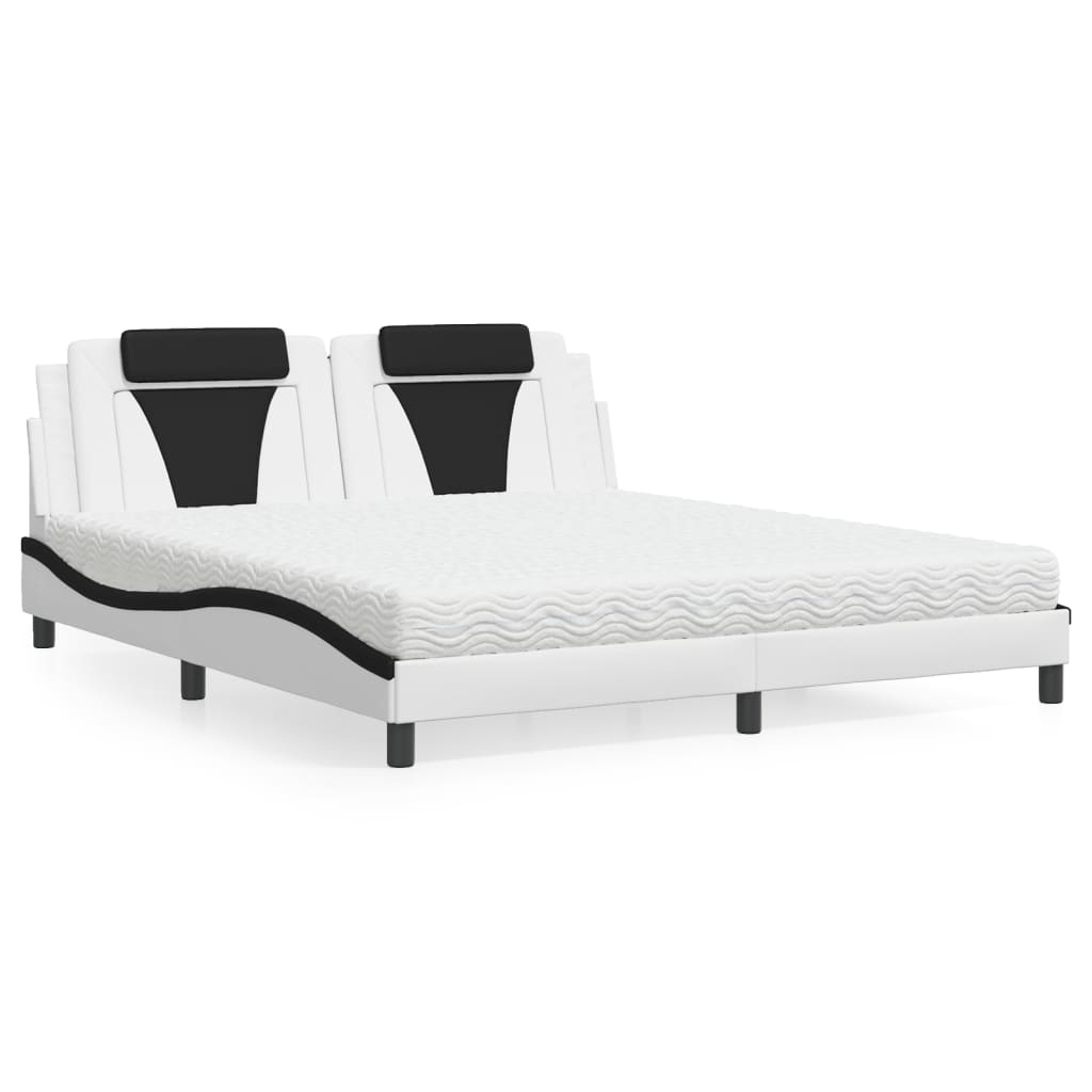 Bett "Viana" mit Matratze Schwarz 80x200 cm Kunstleder