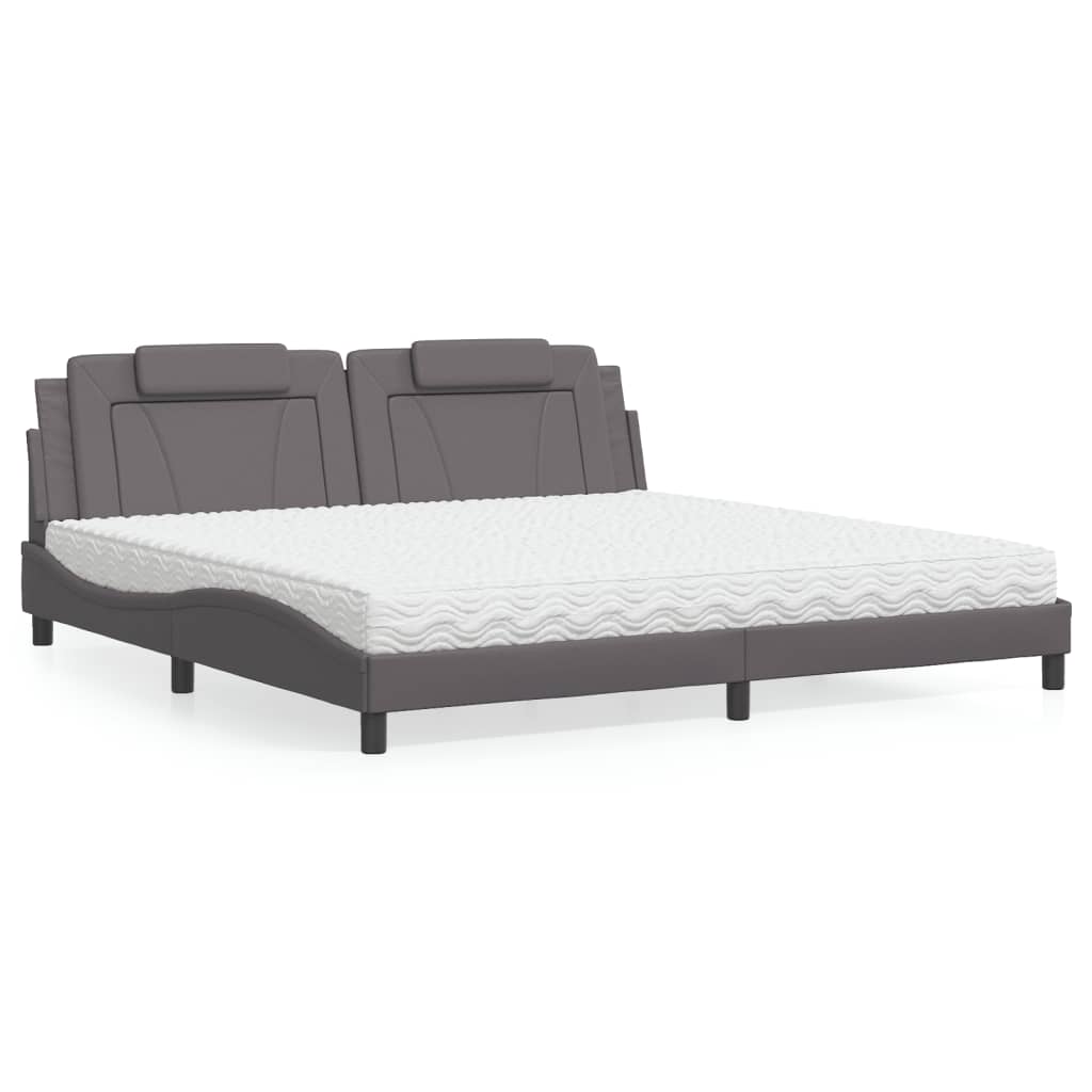 Bett "Viana" mit Matratze Schwarz 80x200 cm Kunstleder