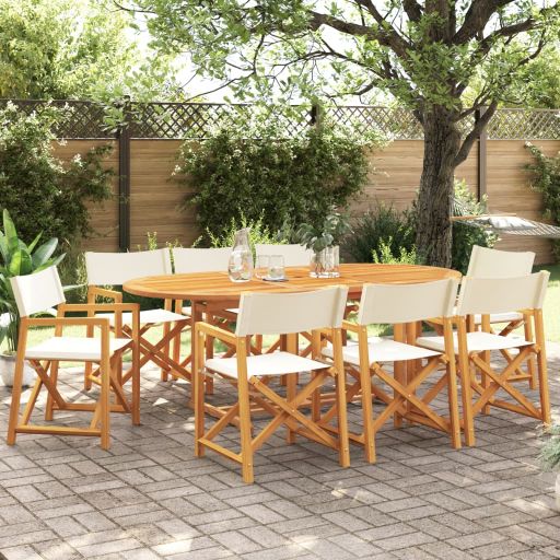 Klappbare Gartenstühle 4 Stk. Cremeweiß Stoff
