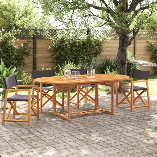 Klappbare Gartenstühle 4 Stk. Cremeweiß Stoff