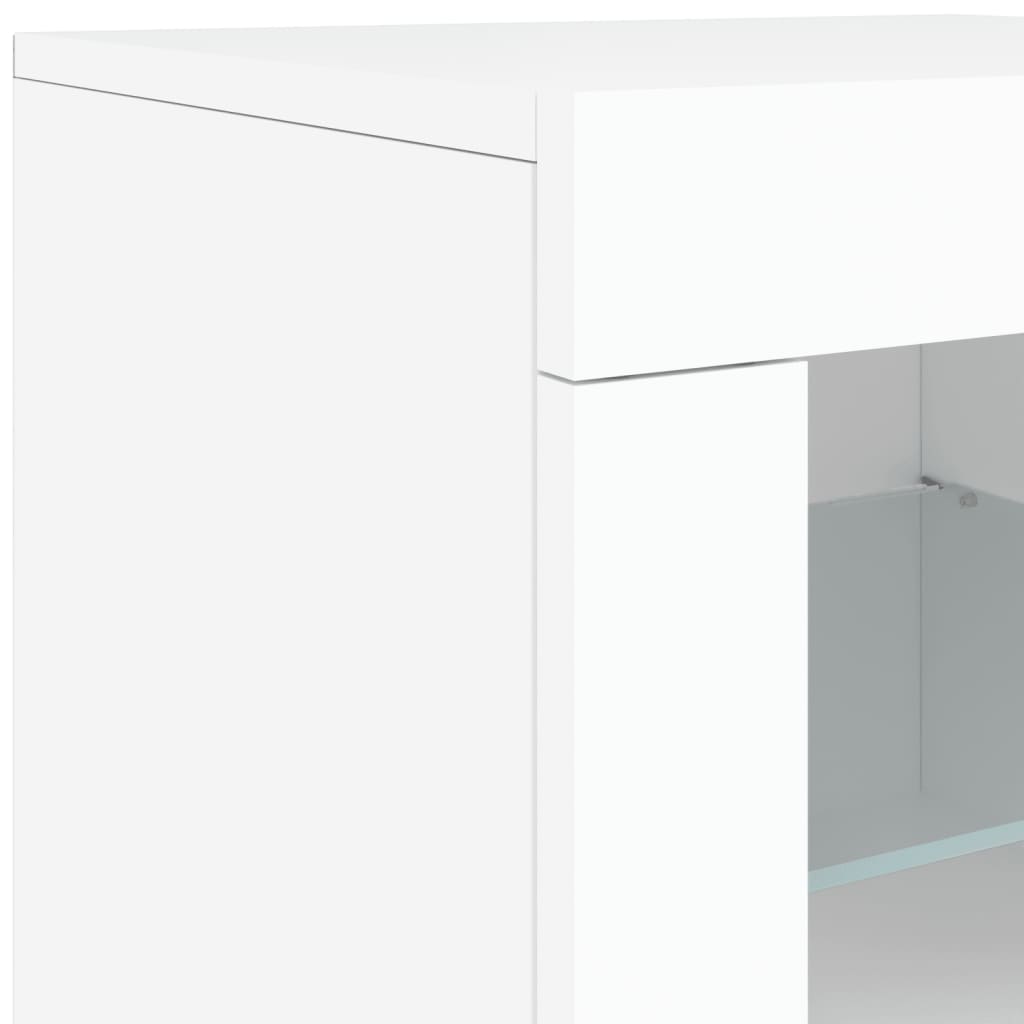 vidaXL Sideboard mit LED-Leuchten Weiß 123x37x67 cm