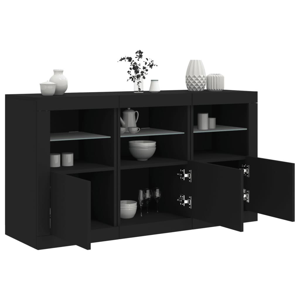 vidaXL Sideboard mit LED-Leuchten Weiß 123x37x67 cm