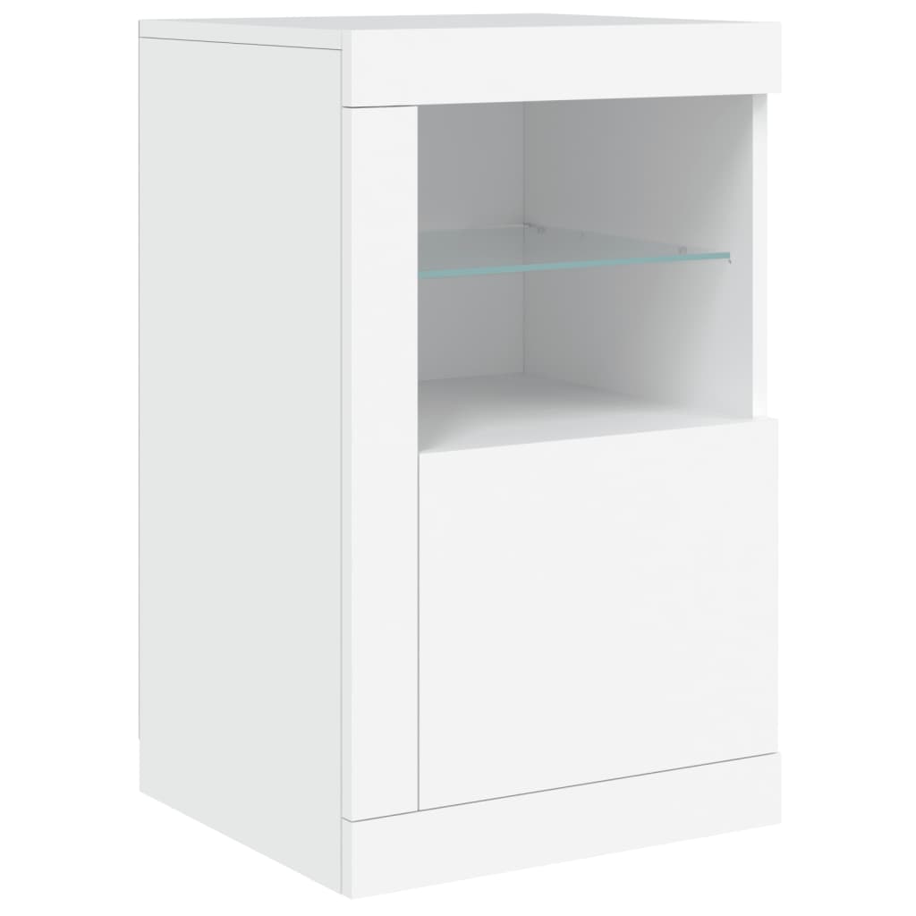 vidaXL Sideboard mit LED-Leuchten Weiß 142,5x37x67 cm