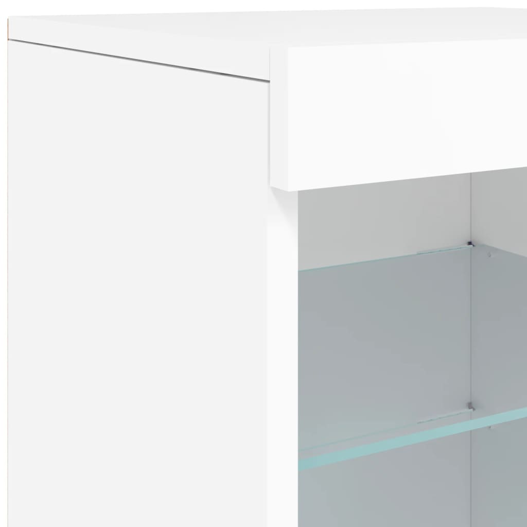 vidaXL Sideboard mit LED-Leuchten Weiß 123x37x67 cm