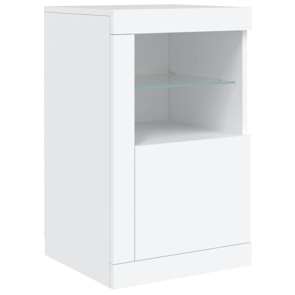 vidaXL Sideboard mit LED-Leuchten Weiß 142,5x37x67 cm