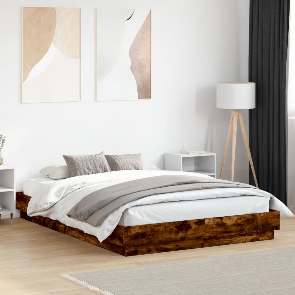 Bettgestell Weiß 200x200 cm Holzwerkstoff