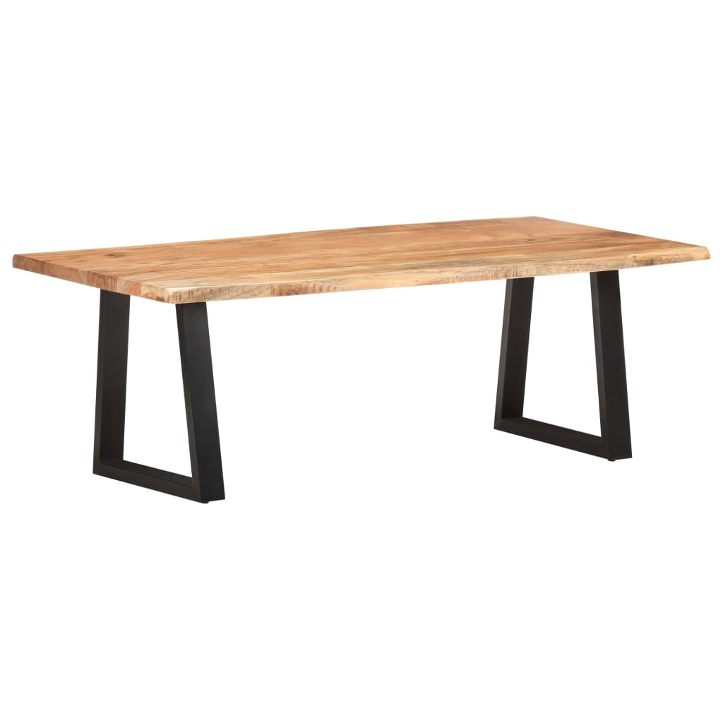Couchtisch mit Baumkanten 60x60x40 cm Massivholz Akazie