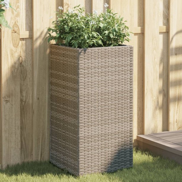 vidaXL Pflanzkübel Braun 40x40x80 cm Poly Rattan