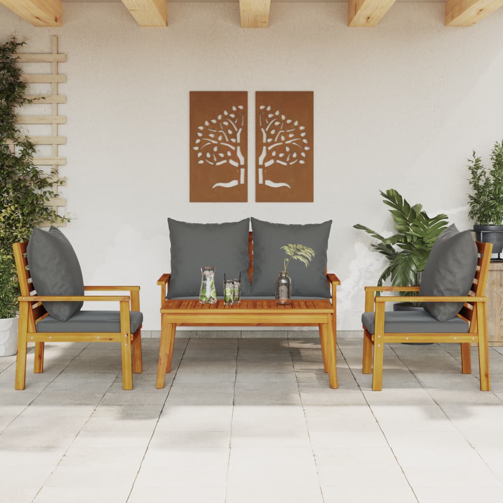 4-tlg. Garten-Lounge-Set Massivholz Akazie