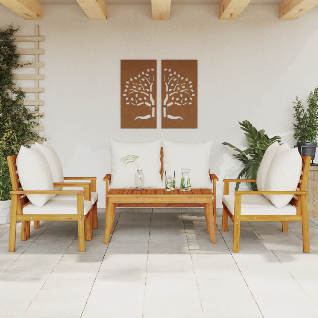 4-tlg. Garten-Lounge-Set Massivholz Akazie