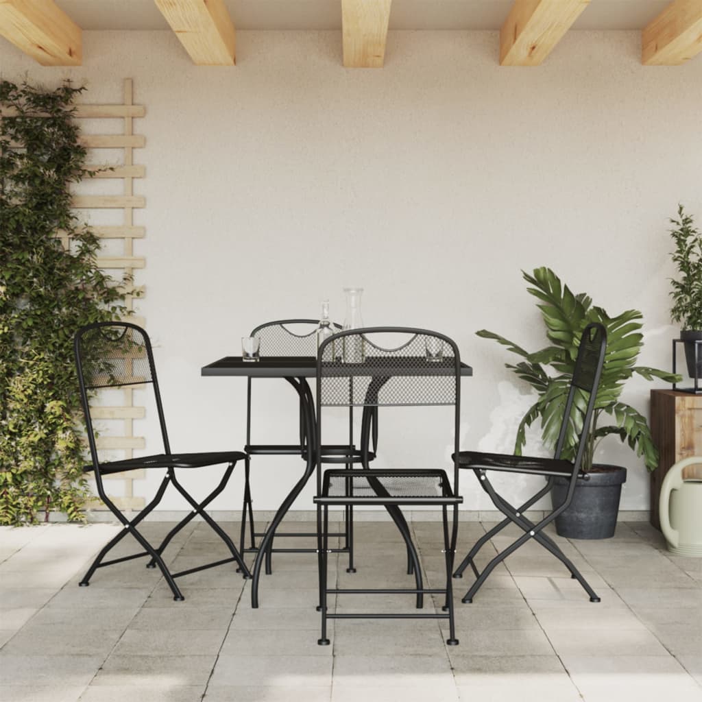 3-tlg. Garten-Essgruppe Anthrazit Streckgitter