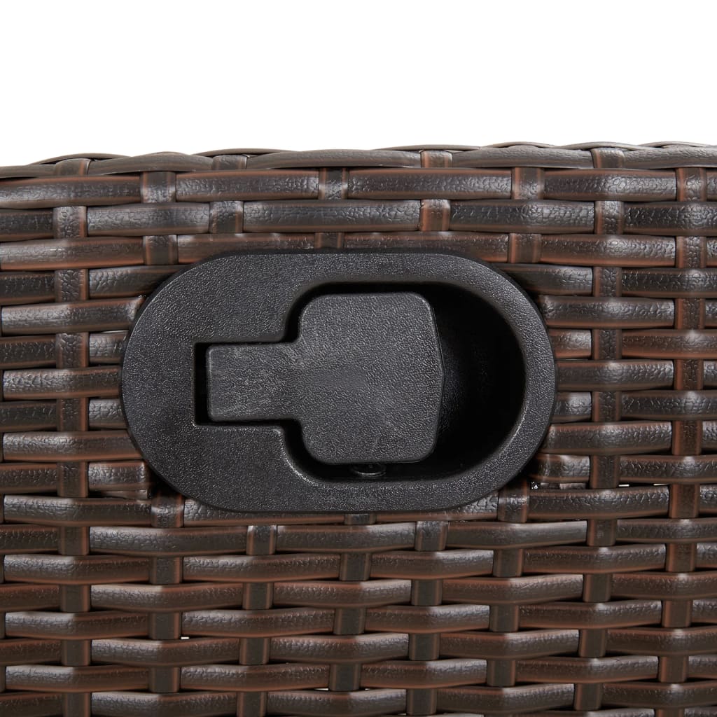 3-tlg. Garten-Essgruppe mit Kissen Braun Poly Rattan