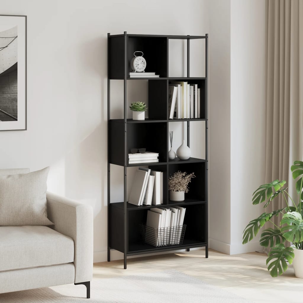 vidaXL Bücherregal Schwarz 72x28x172 cm Holzwerkstoff
