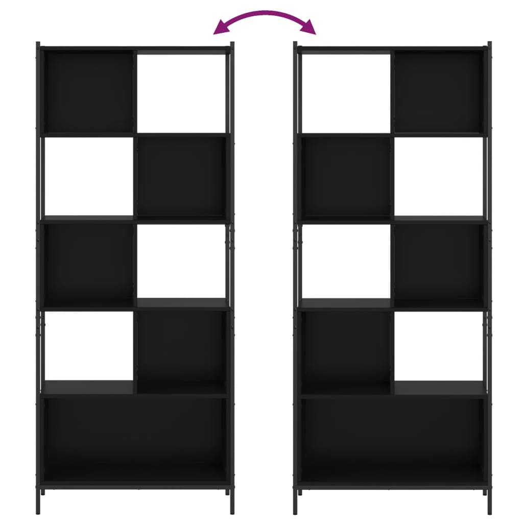 vidaXL Bücherregal Schwarz 72x28x172 cm Holzwerkstoff