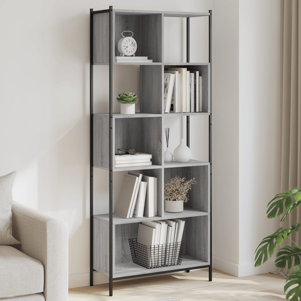 Bücherregal Schwarz 72x28x172 cm Holzwerkstoff