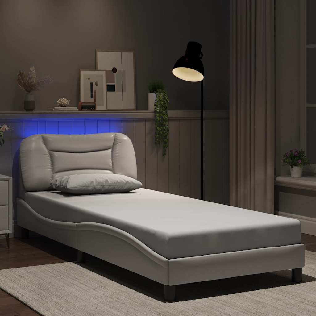 Bettgestell mit LED ohne Matratze "Hvar" Schwarz 80x200 cm