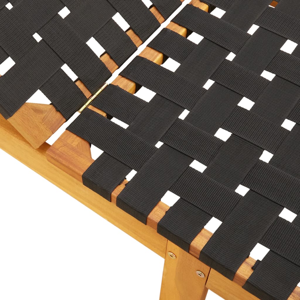 vidaXL Sonnenliegen 2 Stk. Schwarz Massivholz Akazie und Stoff