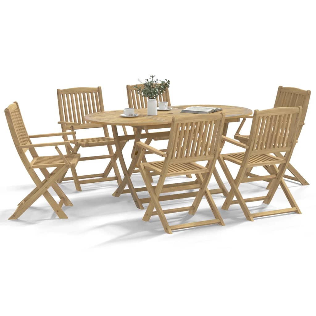7-tlg. Garten-Essgruppe Klappbar Massivholz Akazie