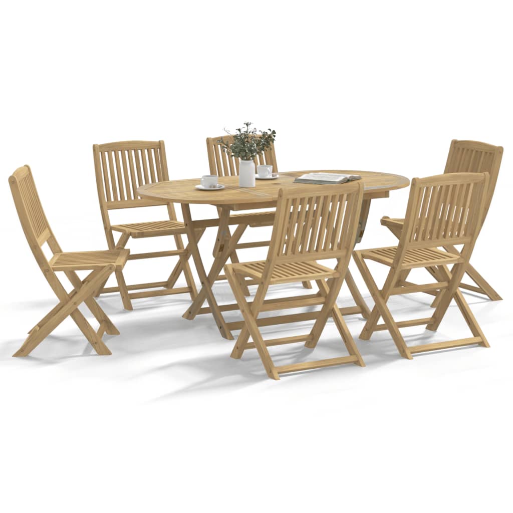 7-tlg. Garten-Essgruppe Klappbar Massivholz Akazie