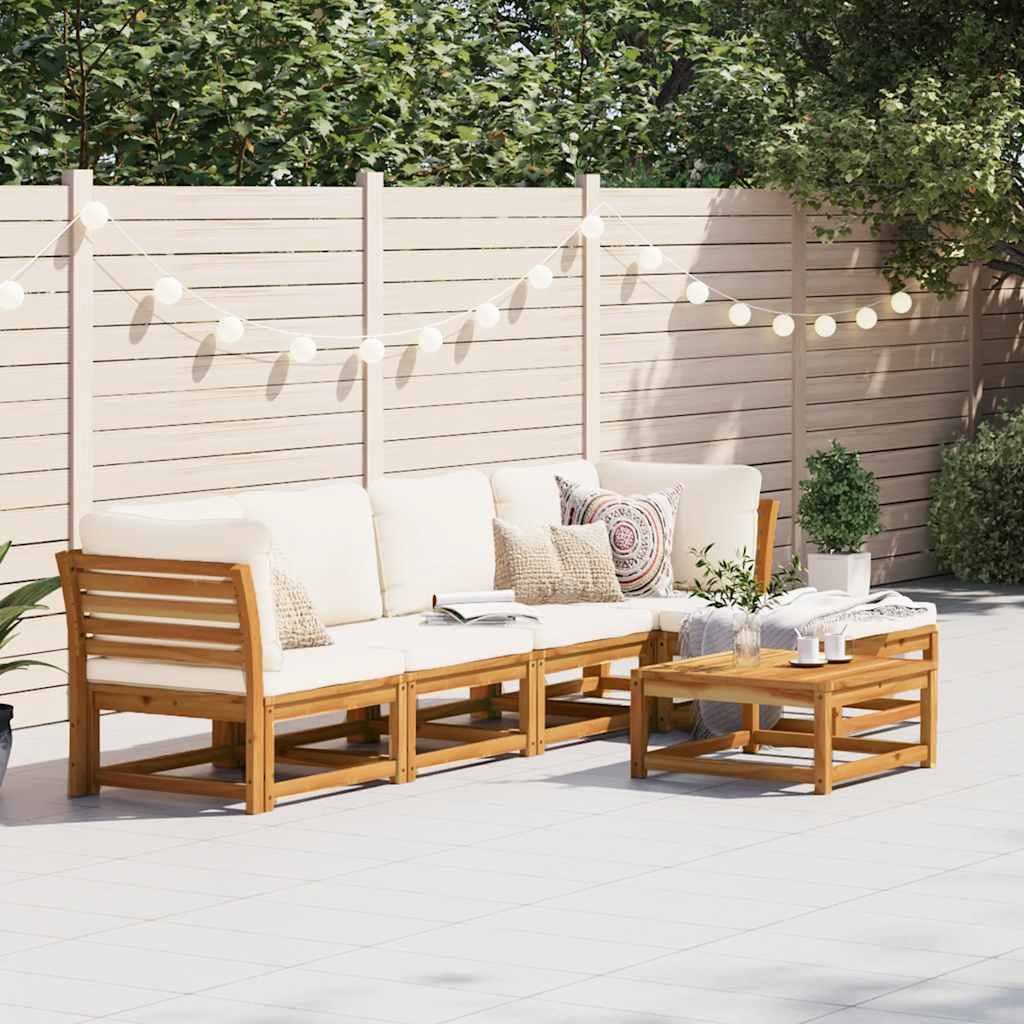 vidaXL 6-tlg. Garten-Lounge-Set mit Kissen Massivholz Akazie