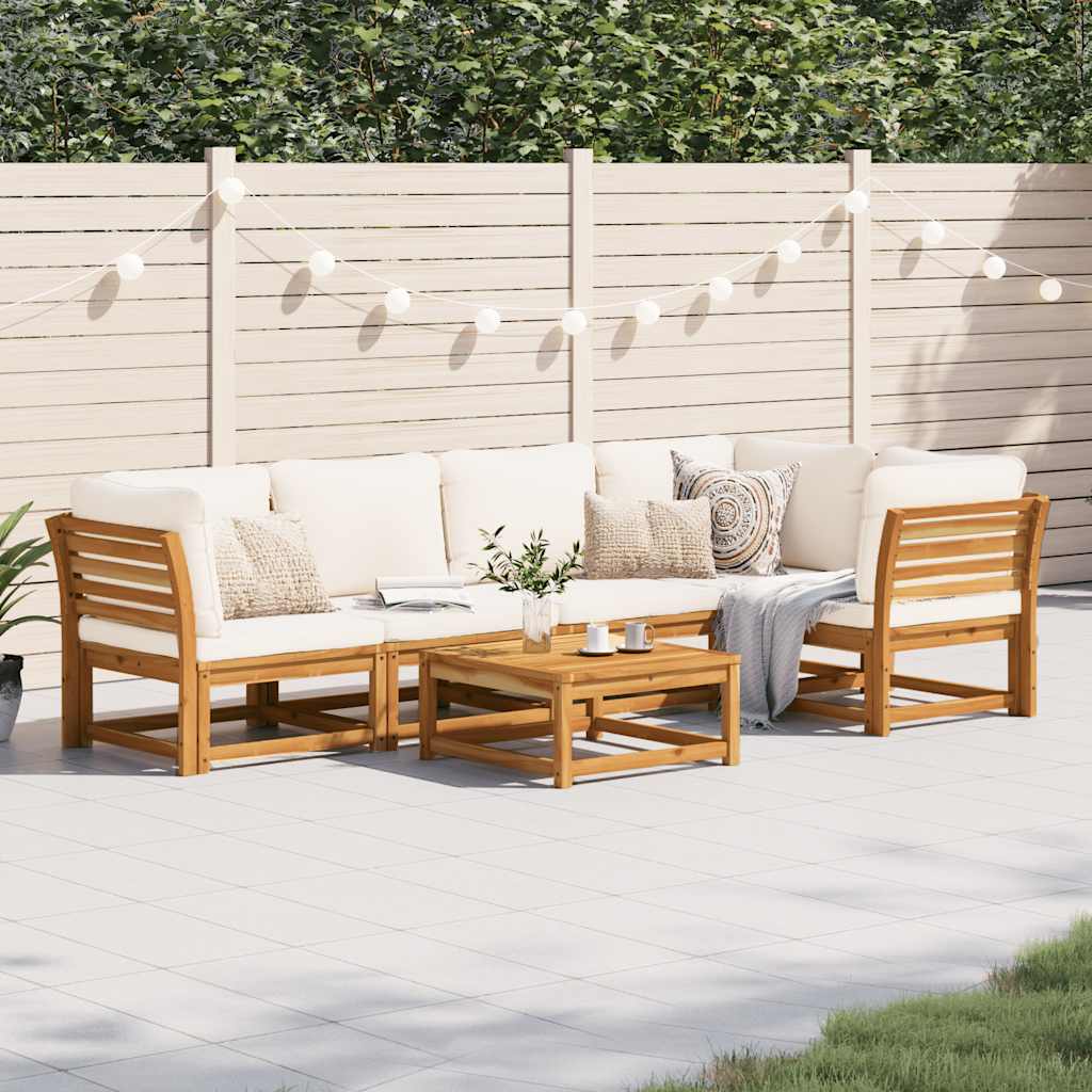vidaXL 6-tlg. Garten-Lounge-Set mit Kissen Massivholz Akazie