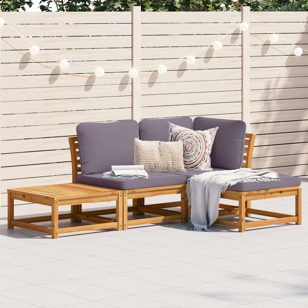 vidaXL 6-tlg. Garten-Lounge-Set mit Kissen Massivholz Akazie