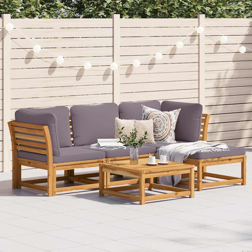 vidaXL 6-tlg. Garten-Lounge-Set mit Kissen Massivholz Akazie