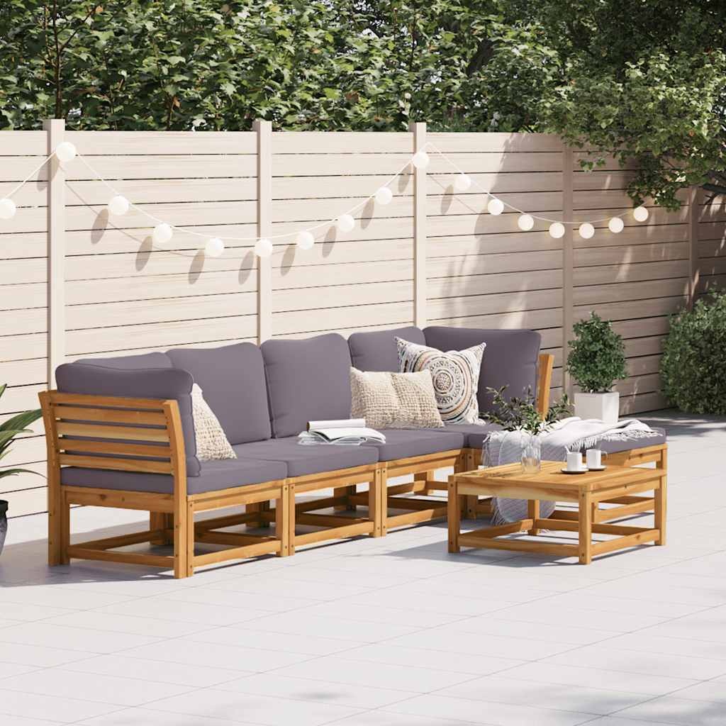 vidaXL 6-tlg. Garten-Lounge-Set mit Kissen Massivholz Akazie