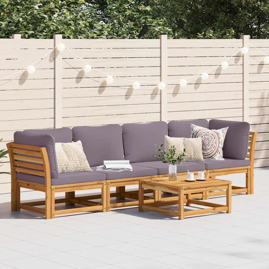 vidaXL 6-tlg. Garten-Lounge-Set mit Kissen Massivholz Akazie