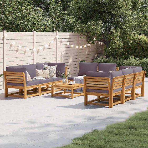 vidaXL 6-tlg. Garten-Lounge-Set mit Kissen Massivholz Akazie