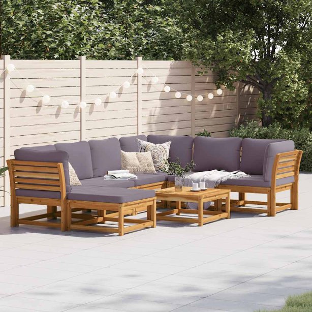 vidaXL 6-tlg. Garten-Lounge-Set mit Kissen Massivholz Akazie