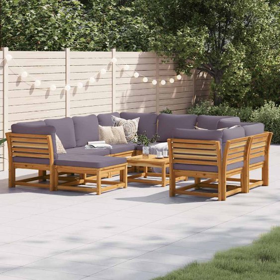 vidaXL 6-tlg. Garten-Lounge-Set mit Kissen Massivholz Akazie