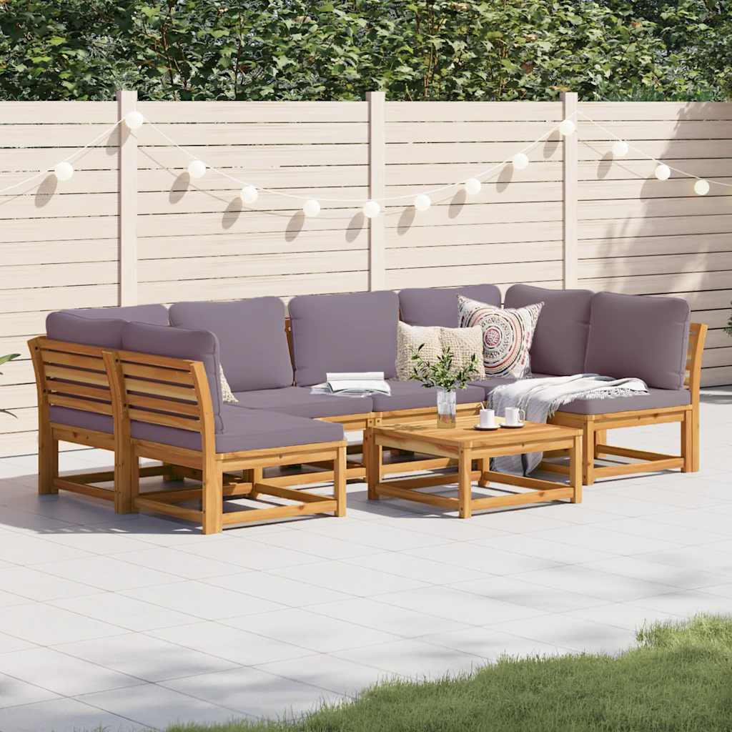 vidaXL 6-tlg. Garten-Lounge-Set mit Kissen Massivholz Akazie