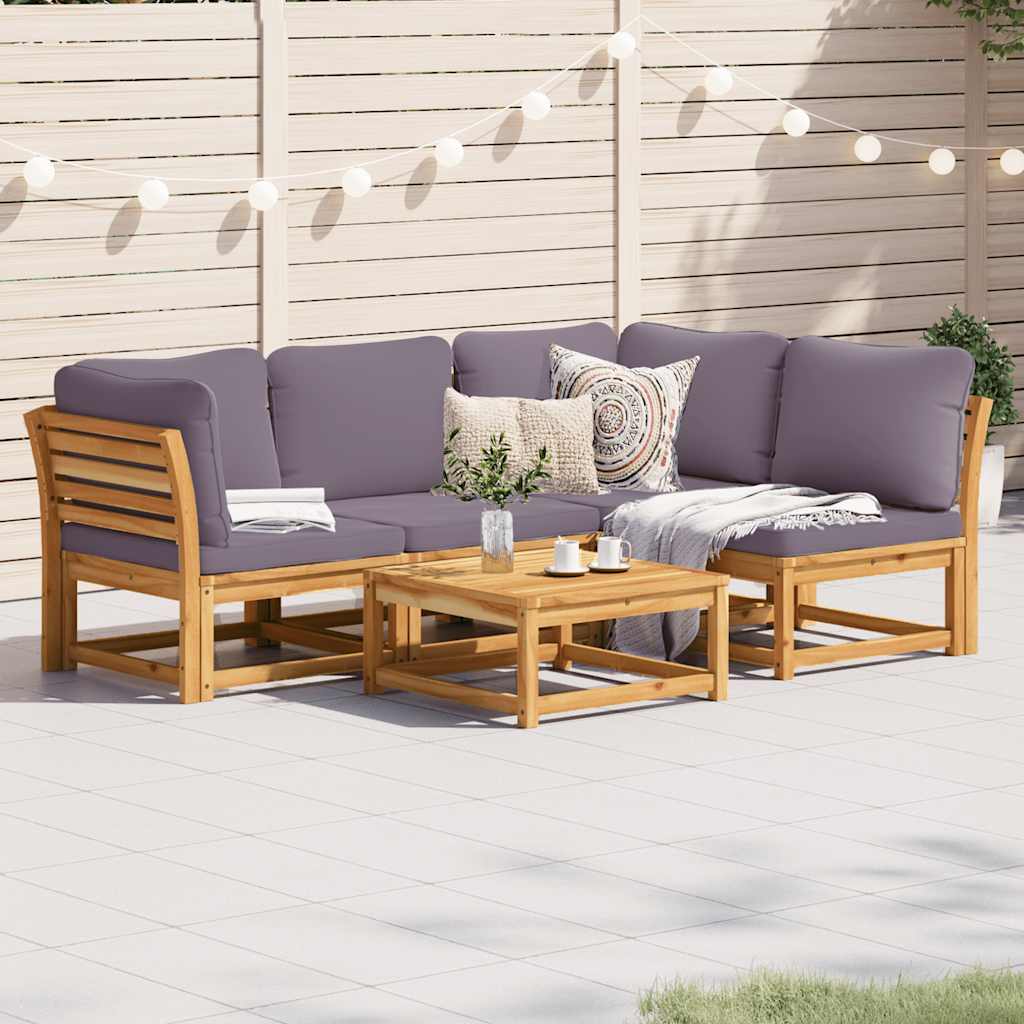 vidaXL 6-tlg. Garten-Lounge-Set mit Kissen Massivholz Akazie