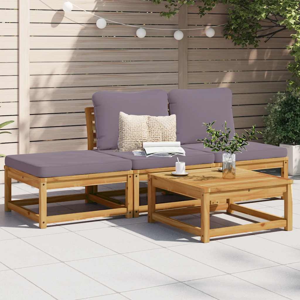 vidaXL 6-tlg. Garten-Lounge-Set mit Kissen Massivholz Akazie
