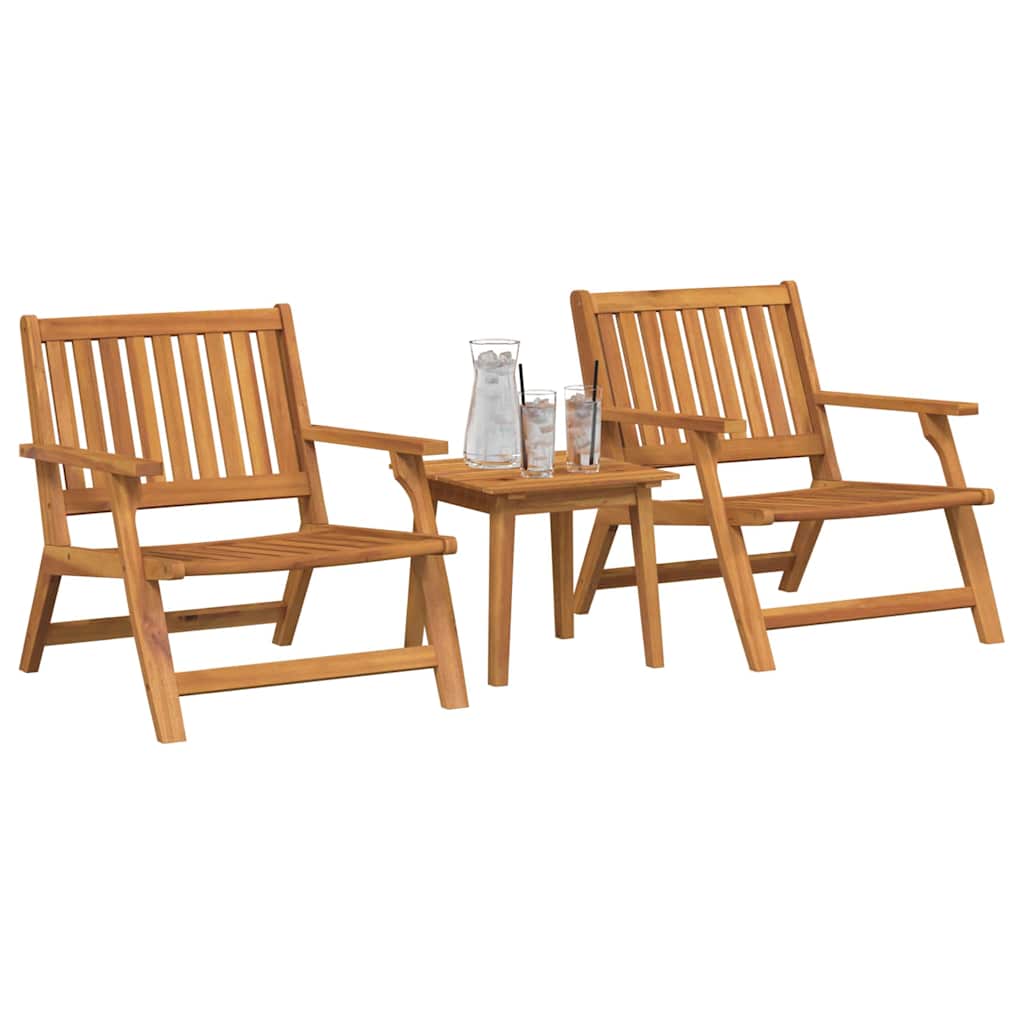 Gartenstuhl 3 pcs Braun Massivholz Akazie