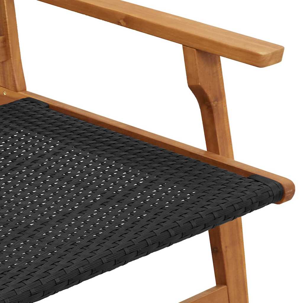 Gartenstühle mit Tisch 3 pcs Schwarz Massivholz Akazie