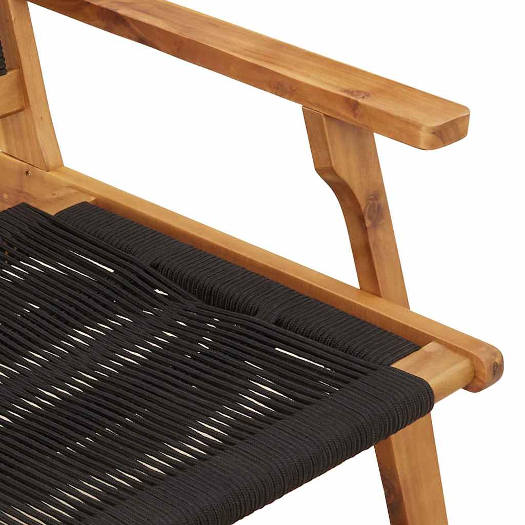Gartenstühle mit Tisch 3 pcs Schwarz Massivholz Akazie