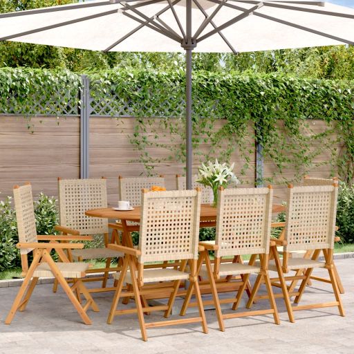 Gartenstuhl Verstellbar 4 Stk. Schwarz Poly Rattan Massivholz