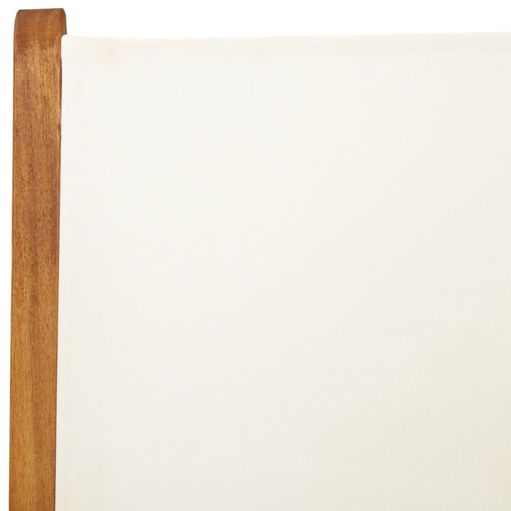 vidaXL Gartenstuhl Verstellbar 4 Stk. Cremeweiß Stoff und Massivholz