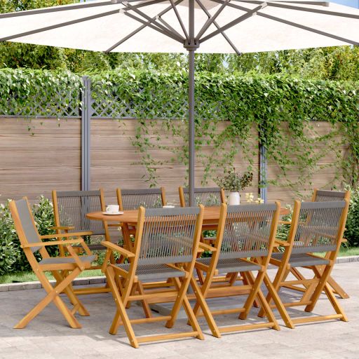 Gartenstühle 4 Stk. Klappbar Schwarz Massivholz Akazie