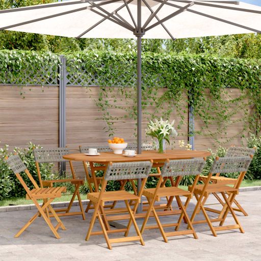 Gartenstühle 4 Stk. Klappbar Schwarz Poly Rattan & Massivholz