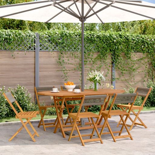 Gartenstühle 4 Stk. Klappbar Schwarz Massivholz Akazie