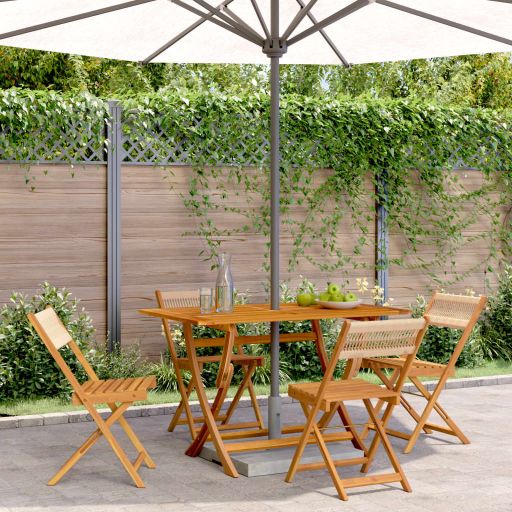 Gartenstühle 4 Stk. Klappbar Schwarz Massivholz Akazie
