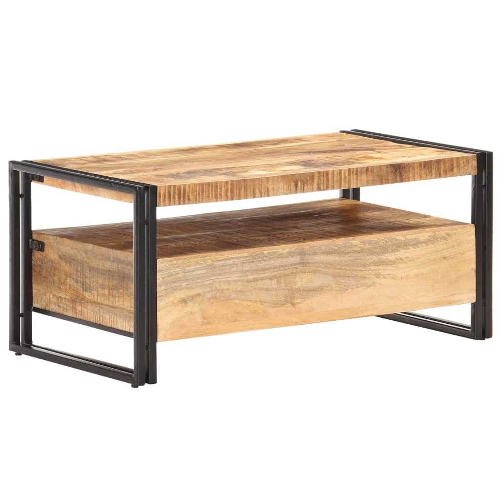 vidaXL Couchtisch 100x55x45 cm Raues Mangoholz