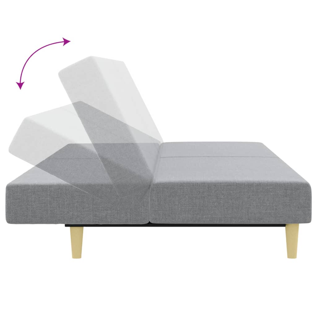 vidaXL 2-tlg. Sofagarnitur Hellgrau Stoff