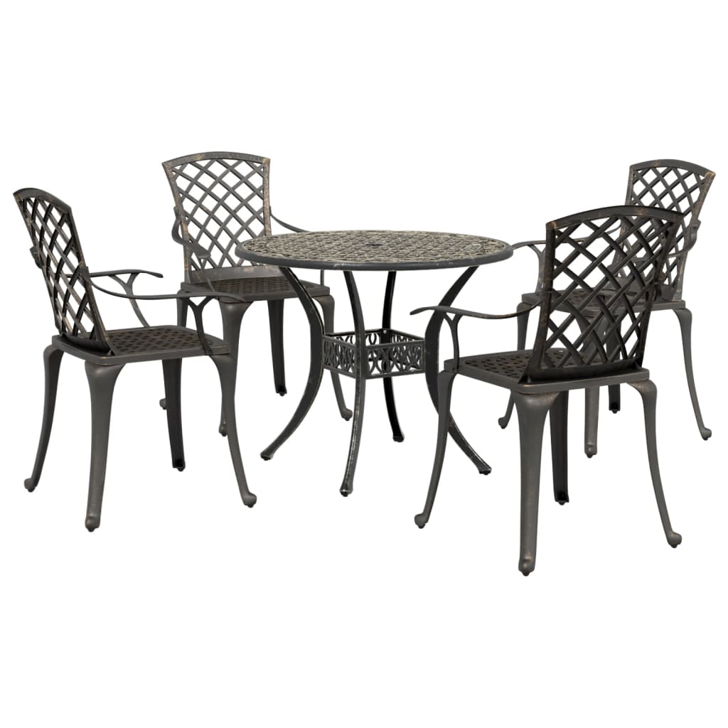 3-tlg. Bistro-Set Weiß Aluminiumguss